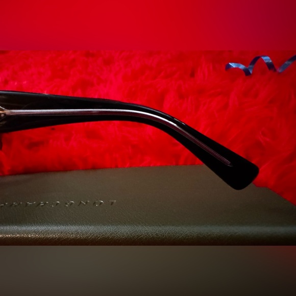 NWT Stunning LONGCHAMP Black Sunglasses w/silver Accents - Picture 9 of 13